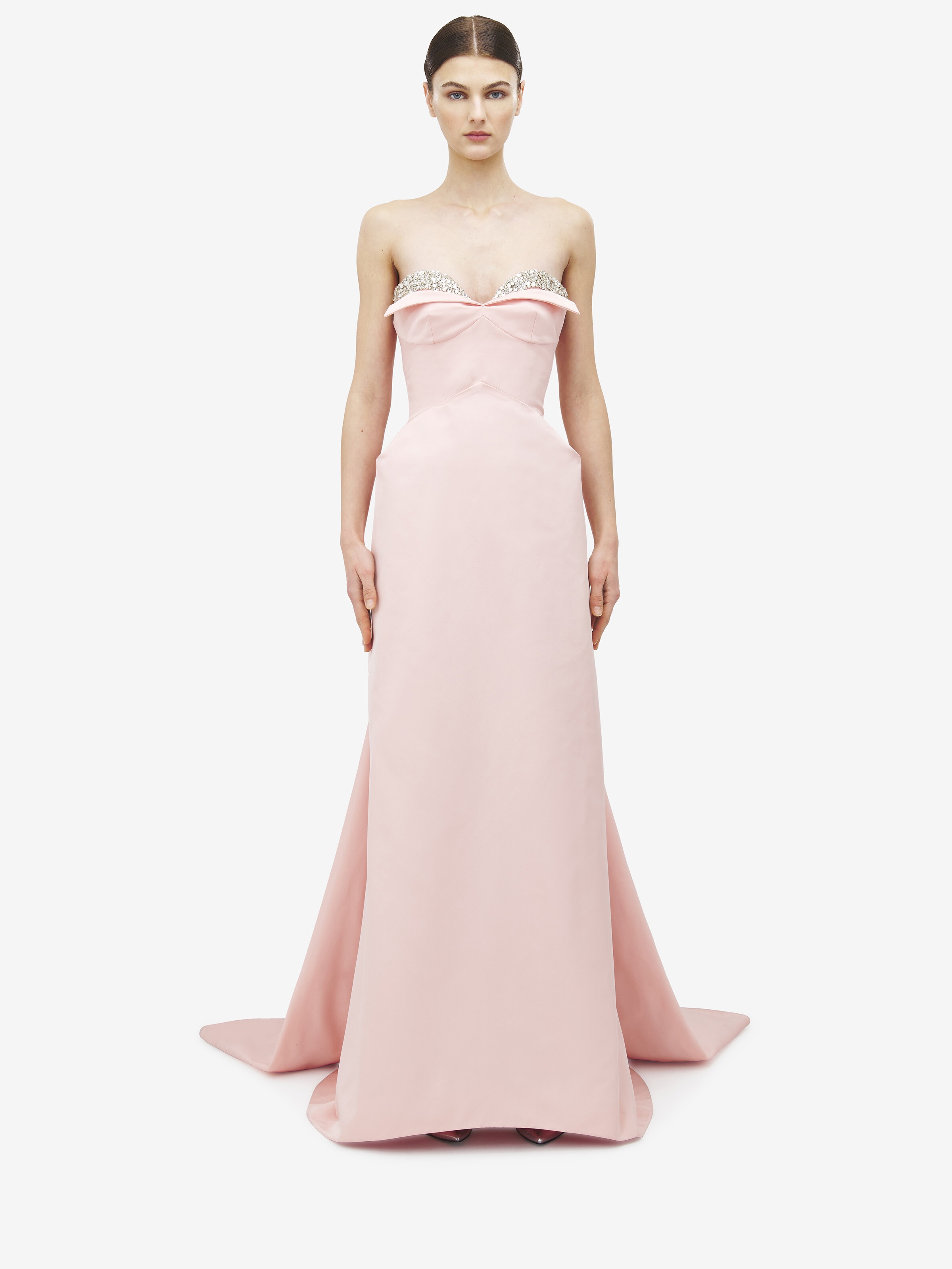 Crystal Embroidery Strapless Evening Dress - 2