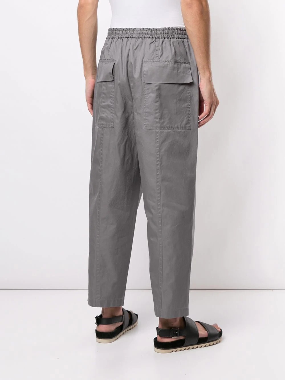 cropped drawstring trousers - 4