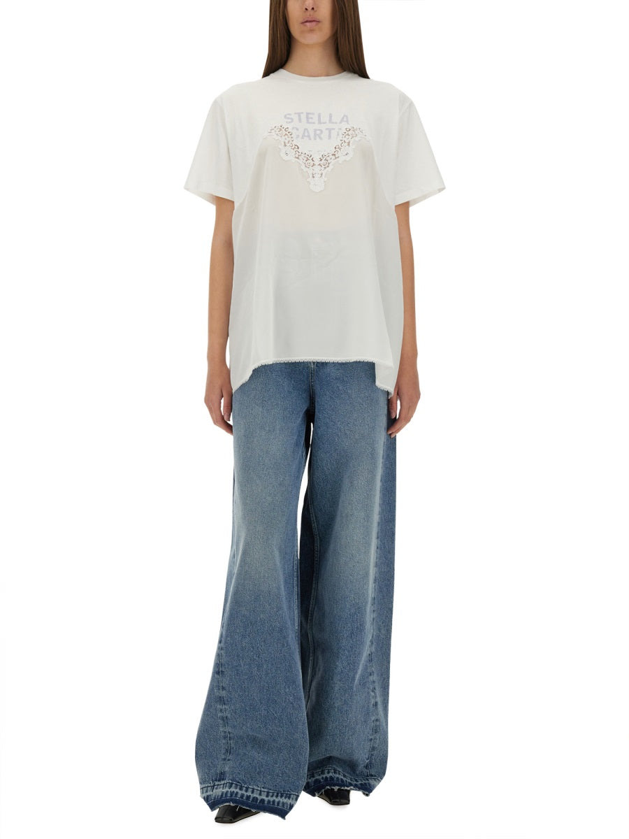 Stella Mccartney Women T-Shirt With Lace Insert - 2