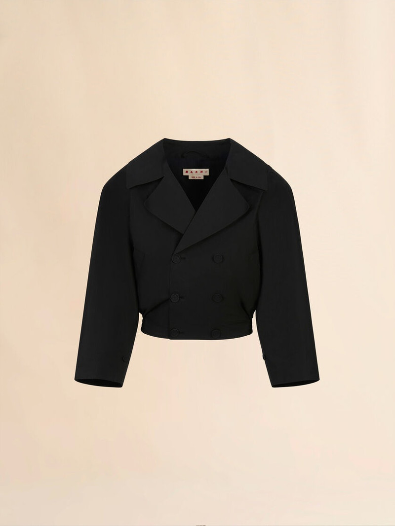 블랙 POPLIN 더블 브레스트 JACKET - 1