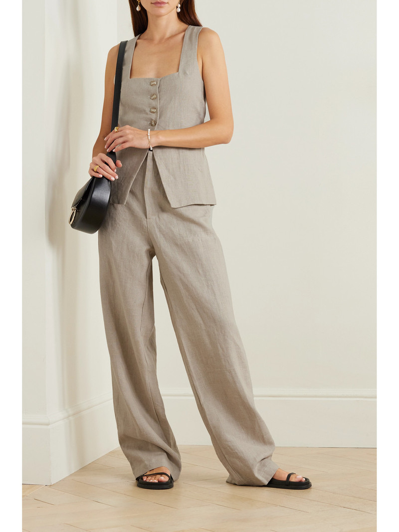 FAITHFULL + Net Sustain Isotta Linen Straight-leg Pants outlook