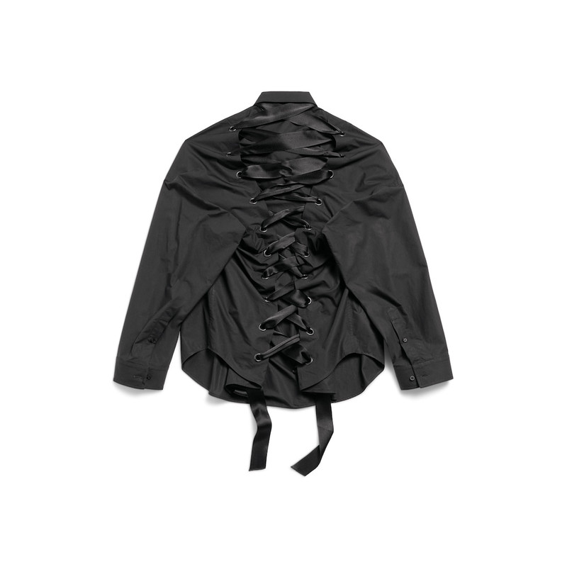 Women's Lace-up Shirt in Black 6