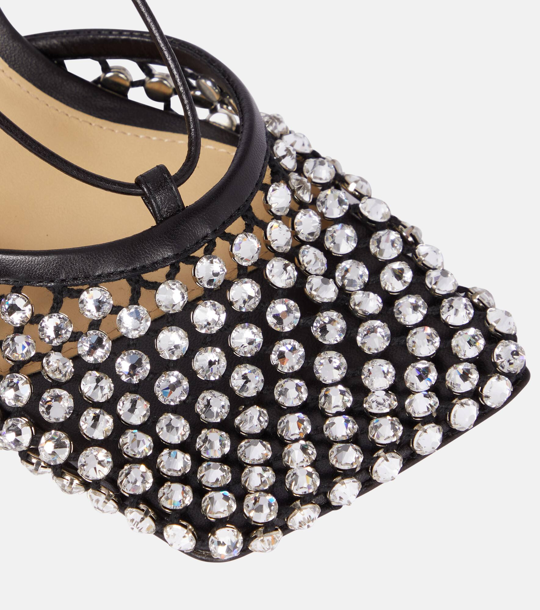 Stretch embellished mesh pumps - 6