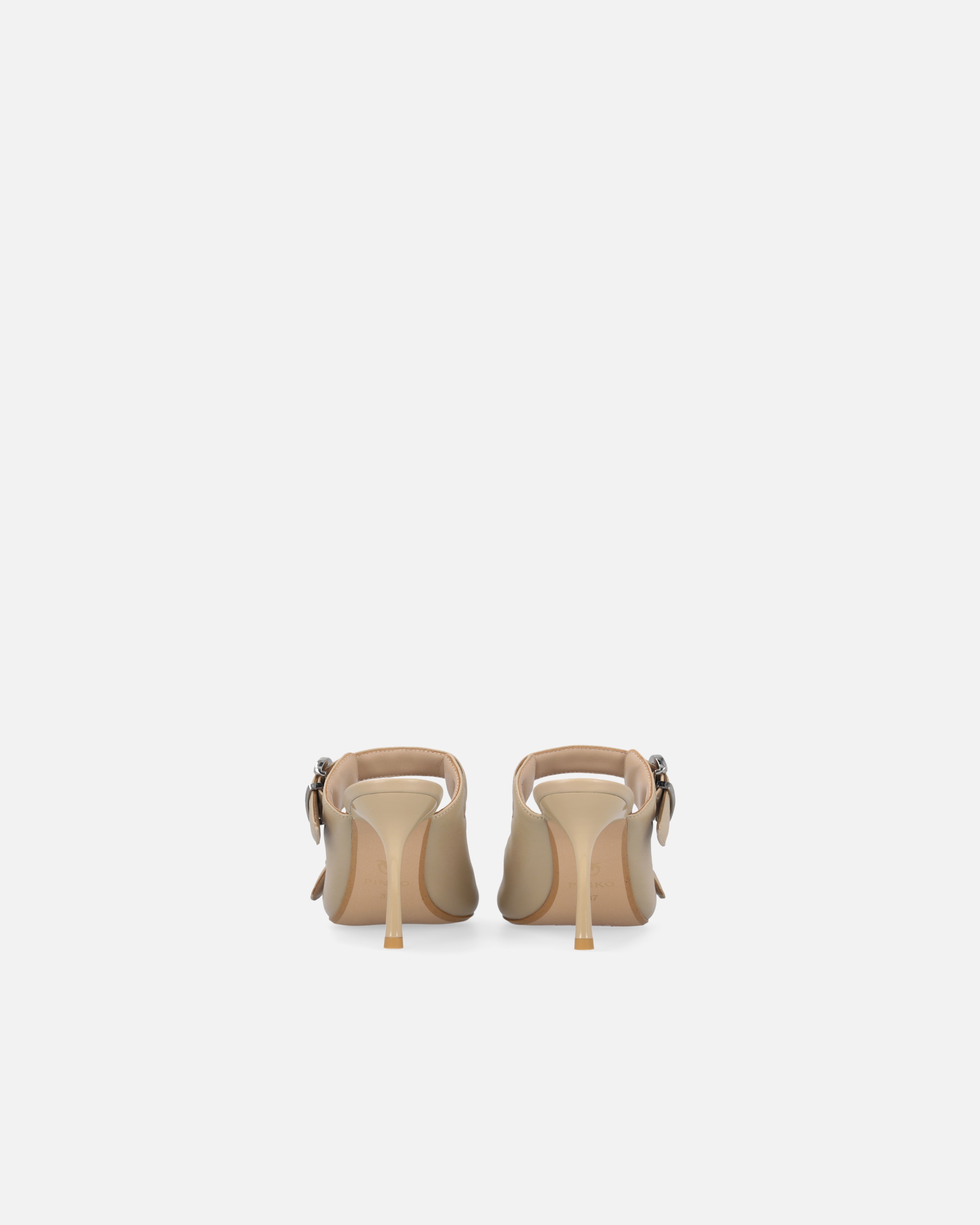 NAPPA LEATHER SANDALS WITH STRAPS AND HEEL - 8
