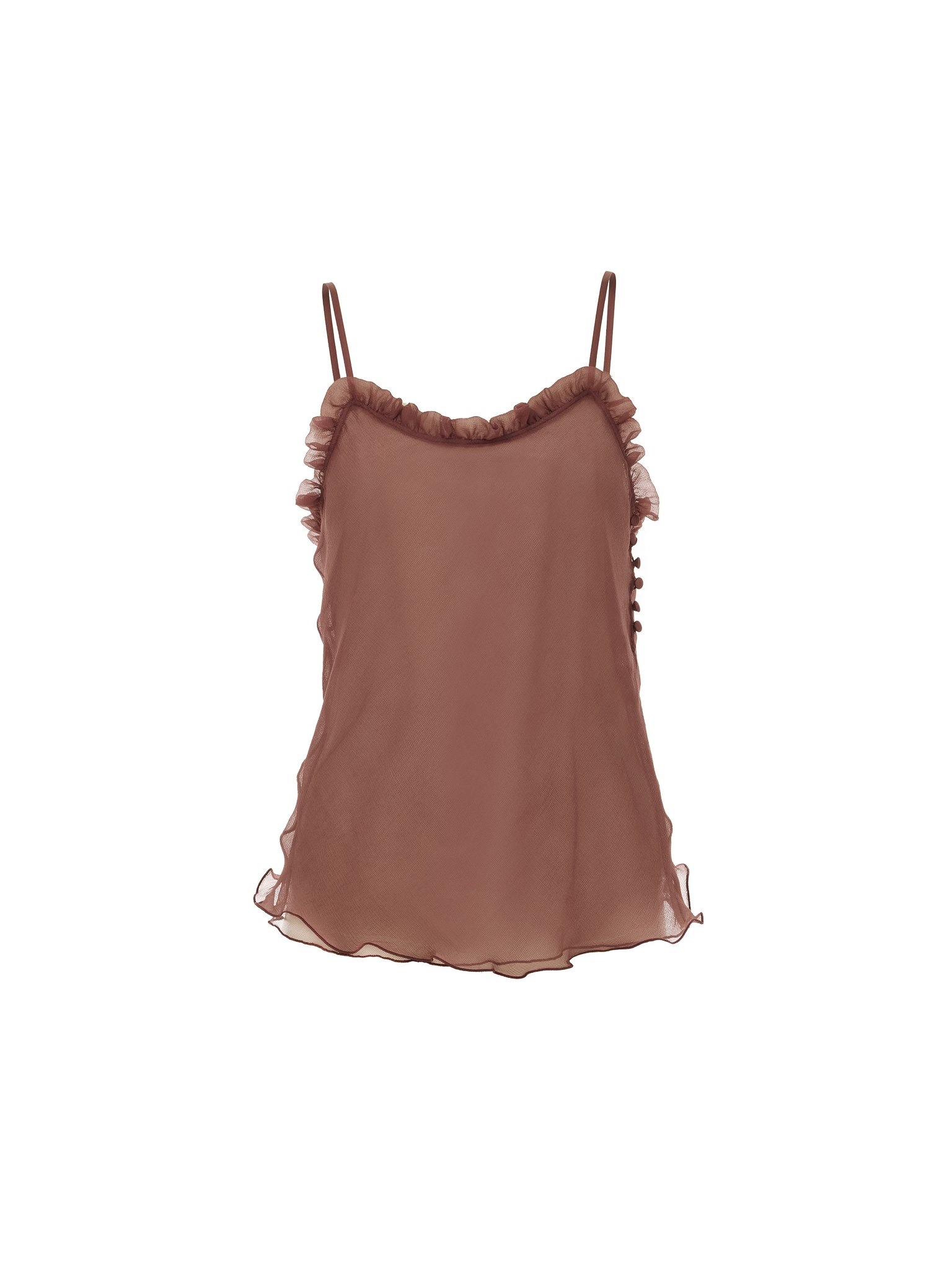 RUFFLED CAMISOLE TOP IN LINGERIE TULLE - 1