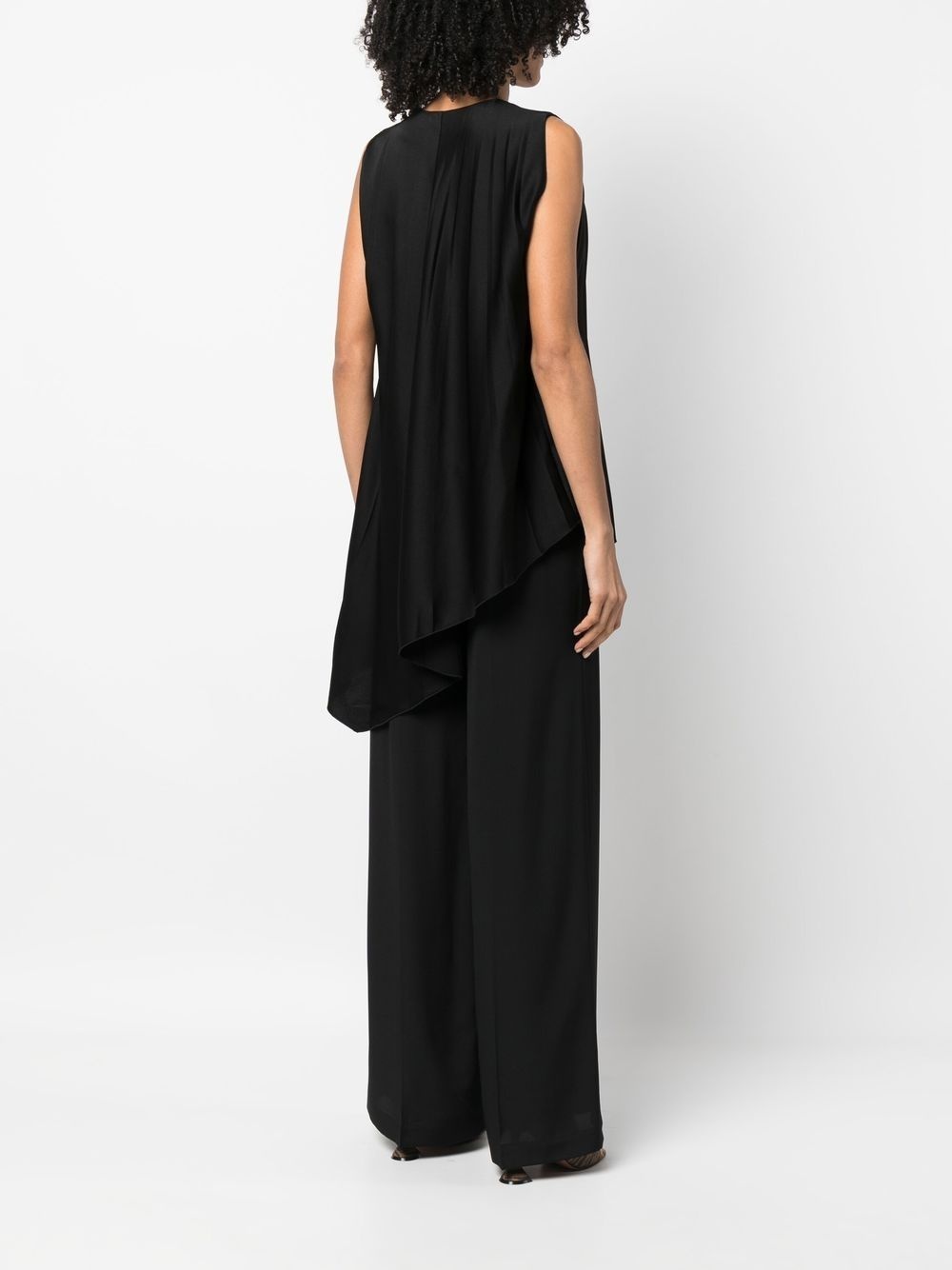 asymmetric pleated vest - 4