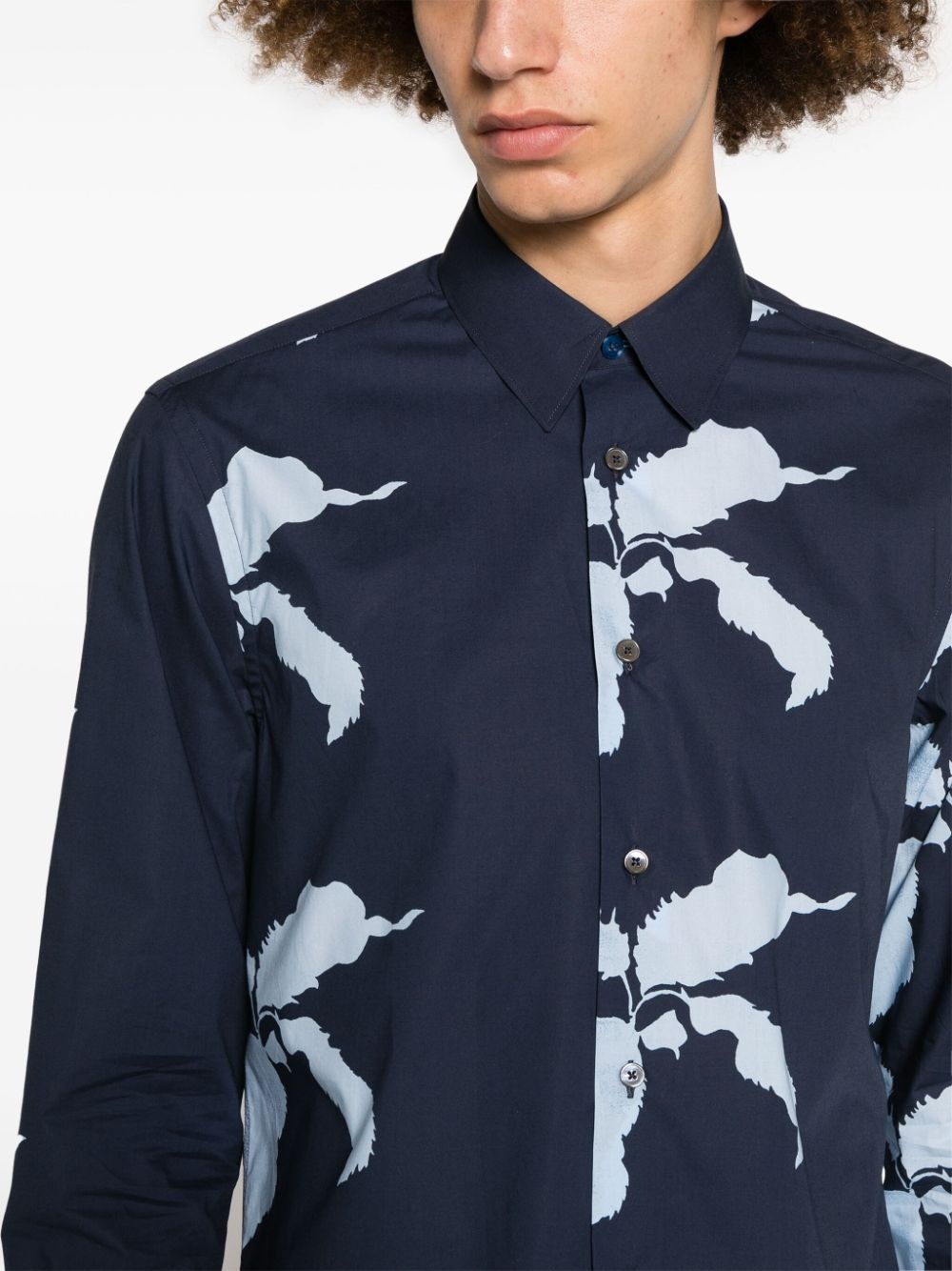 illustration-print cotton shirt - 5