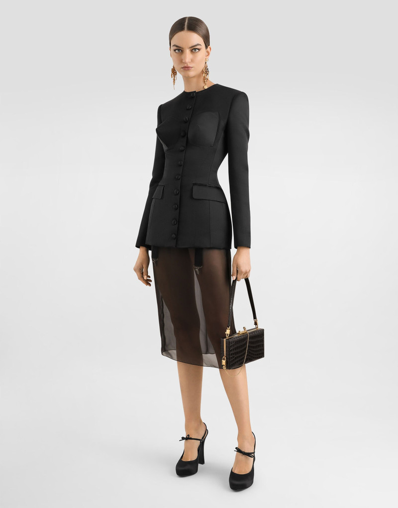 Dolce & Gabbana Single-breasted duchess jacket with conical cups outlook