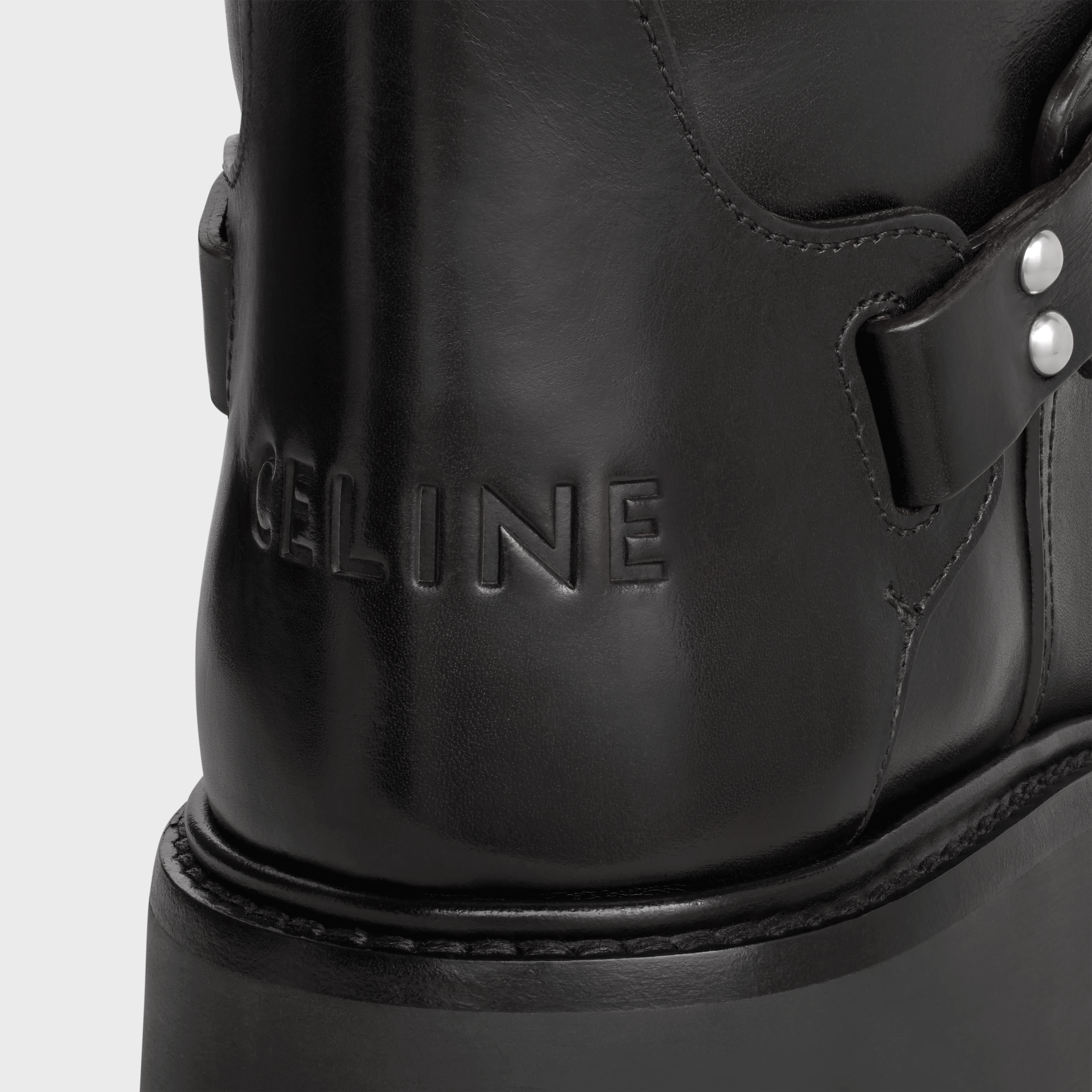 CELINE BULKY HIGH BOOT WITH HARNESS in Calfskin - 5