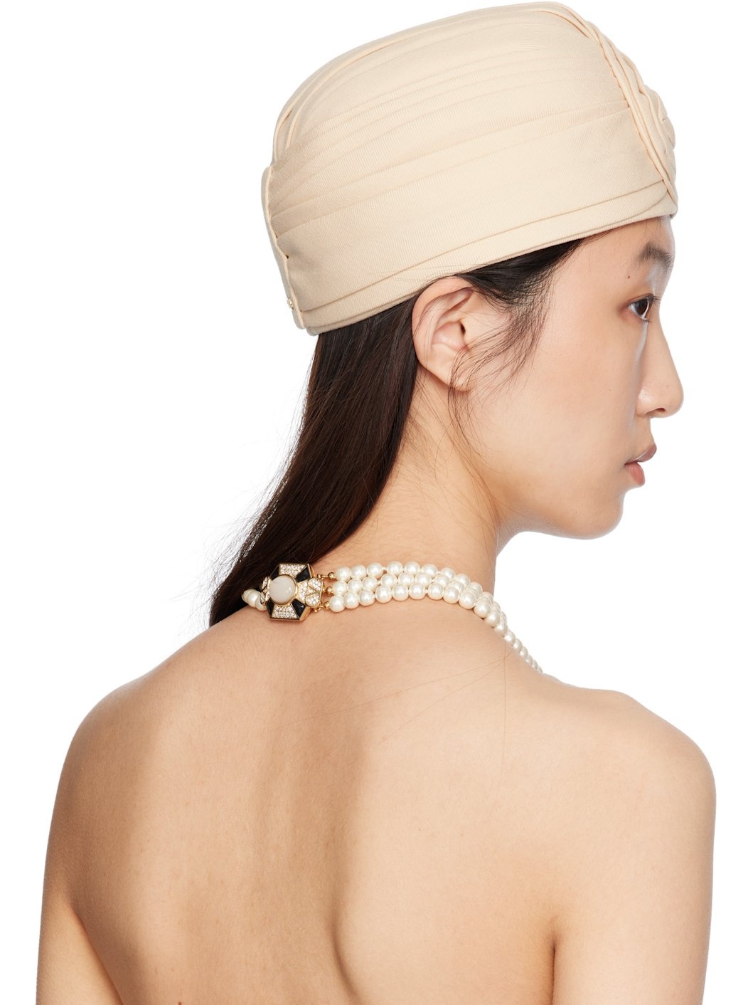 Beige Rigid Wool Hat - 3