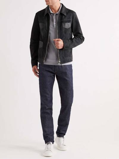 TOM FORD Slim-Fit Leather-Trimmed Suede Field Jacket outlook