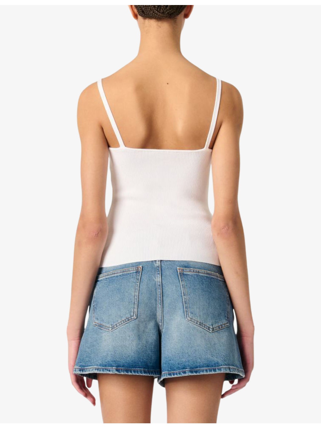 Sweetheart-Neck Slim-Fit Ribbed Stretch-Knit Top - 4