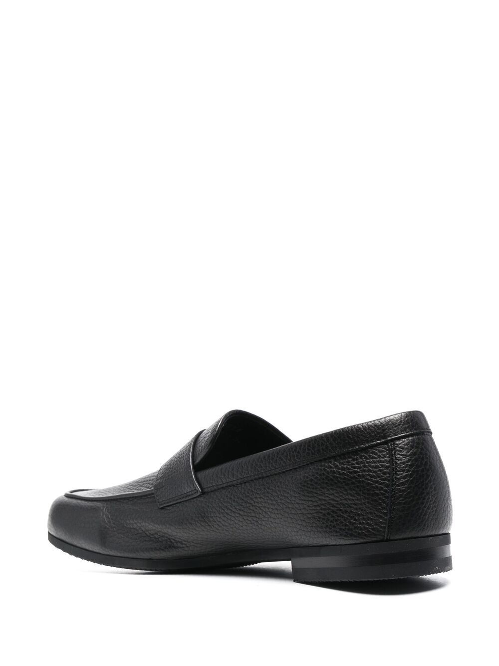 grained leather loafers - 3