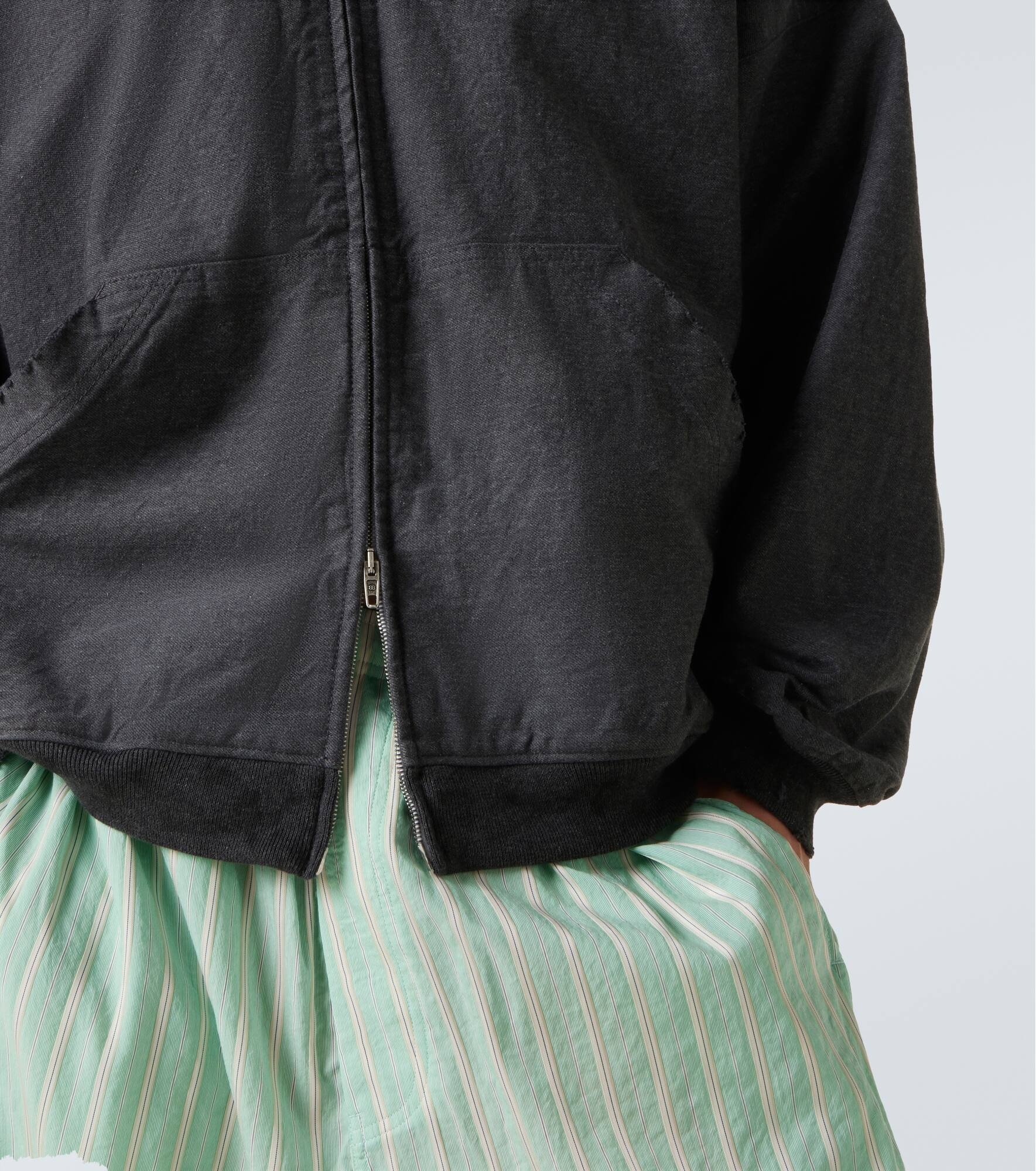 Trompe l-œil denim hoodie - 6