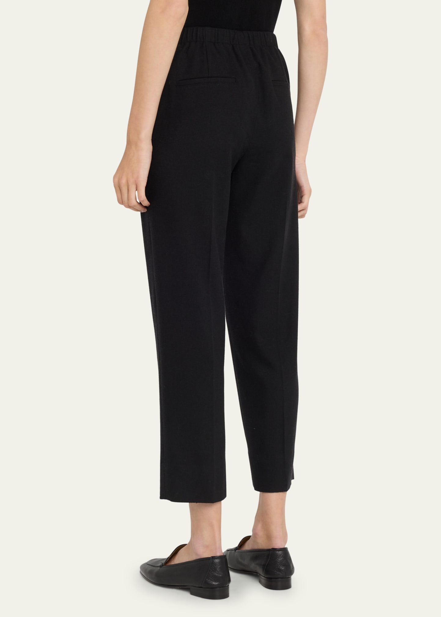 Brushed Wool Mid-Rise Straight-Leg Pull-On Pants - 3