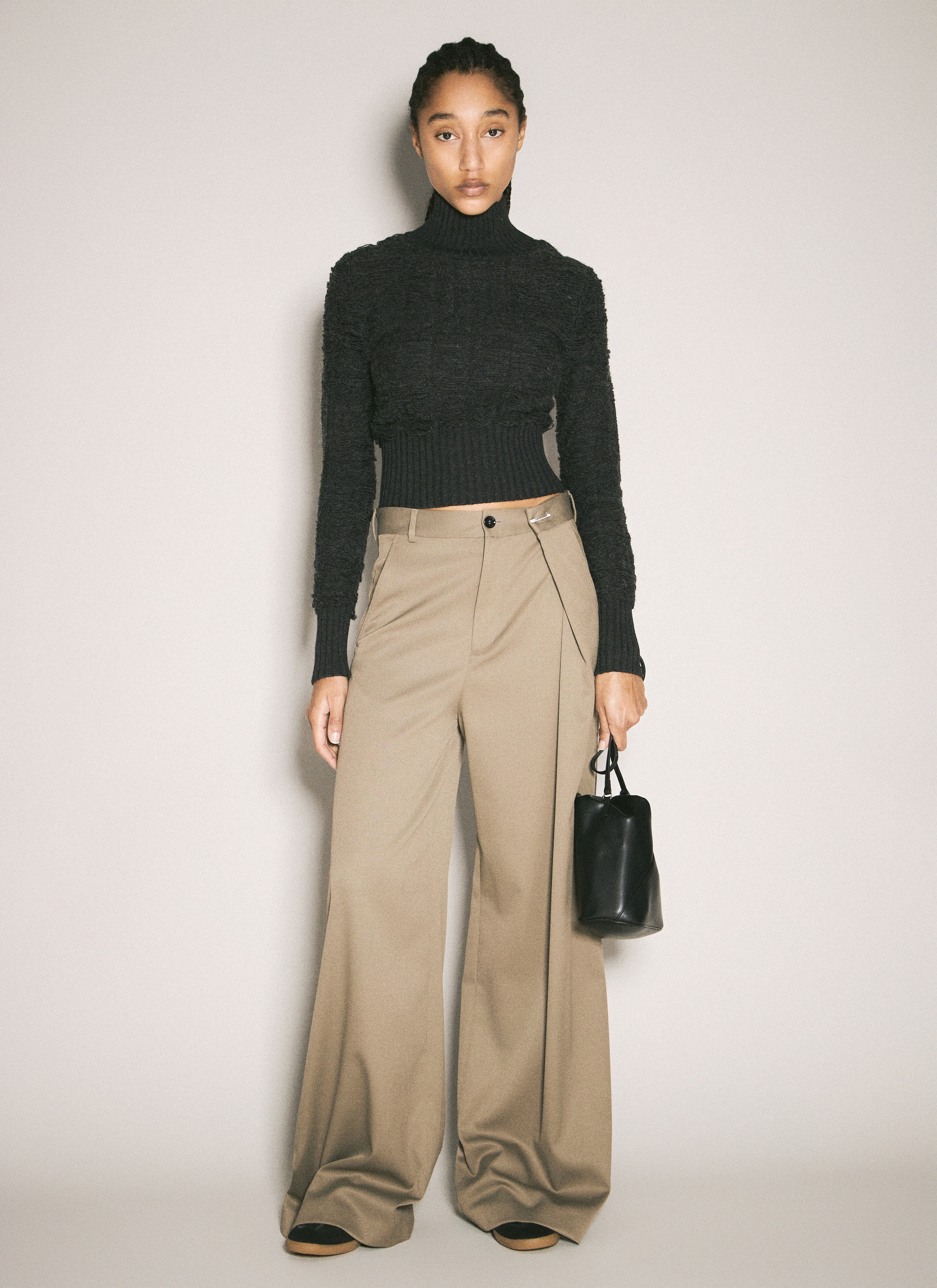 Cropped Turtleneck Sweater - 2