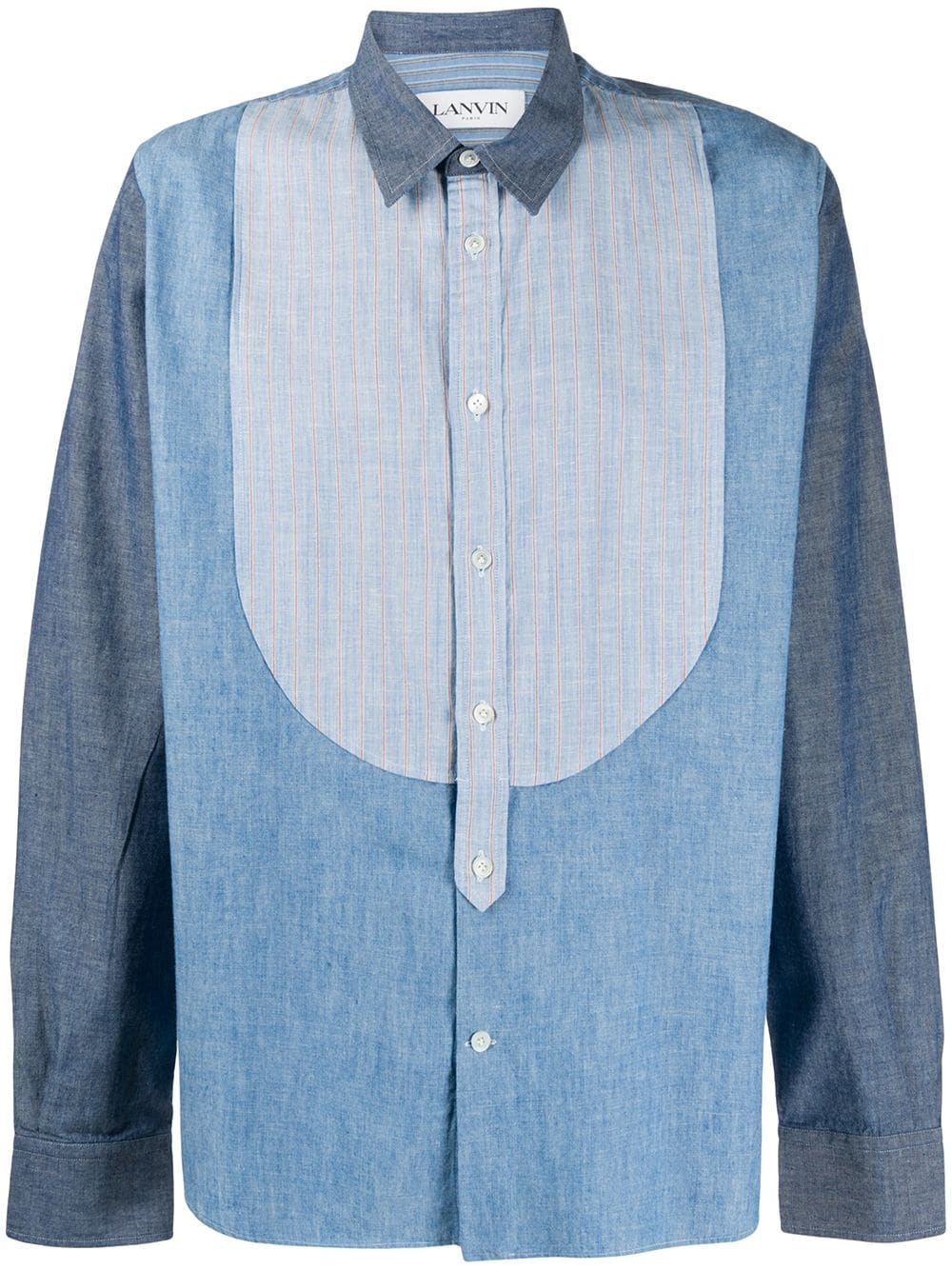 panelled denim shirt - 1