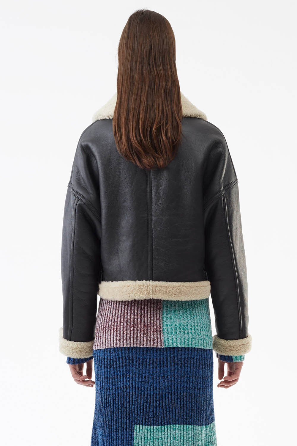 Dolman Aviator Style Shearling Bomber - 3
