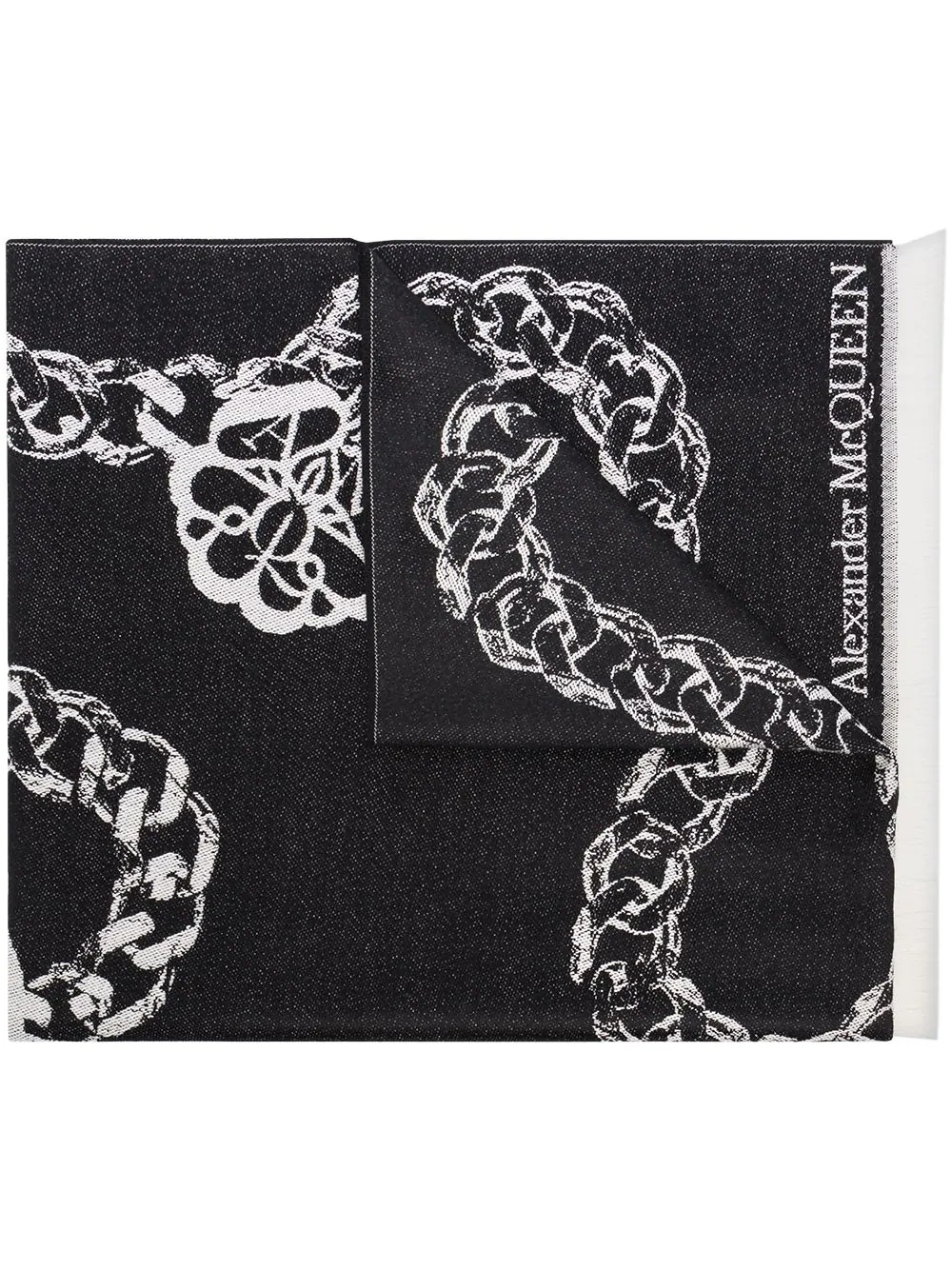 Skull intarsia-knit scarf - 1