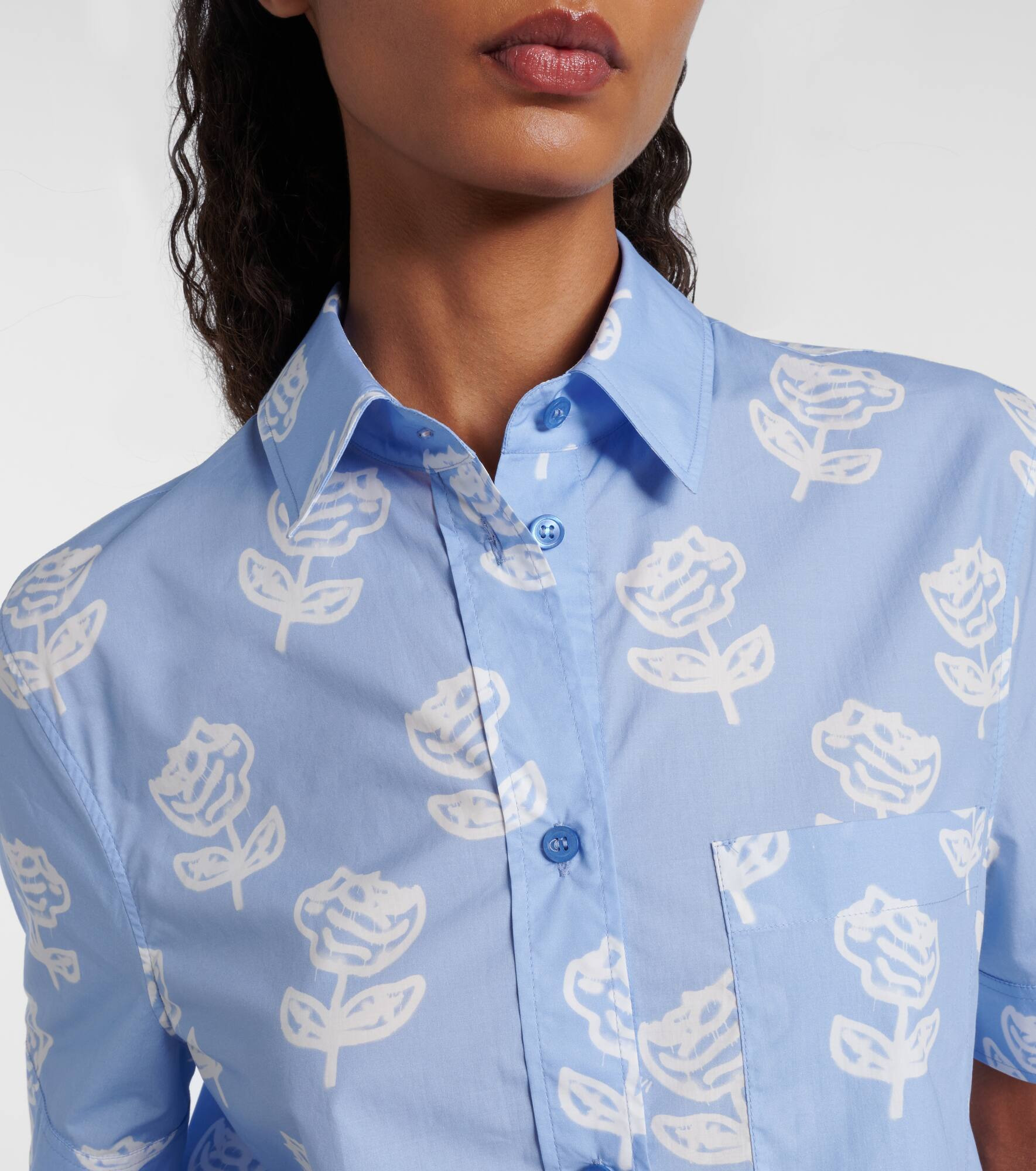 Floral cotton poplin shirt - 4