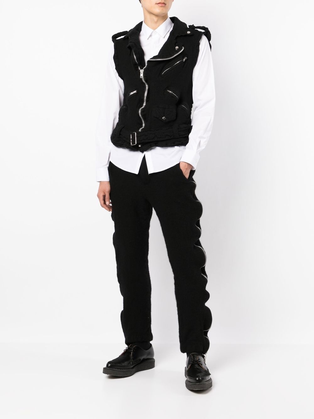 ZIPPER-TRIM TROUSERS - 5