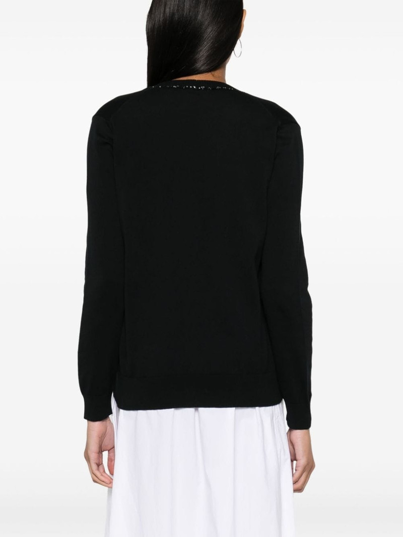 sequin-trim cotton cardigan 4