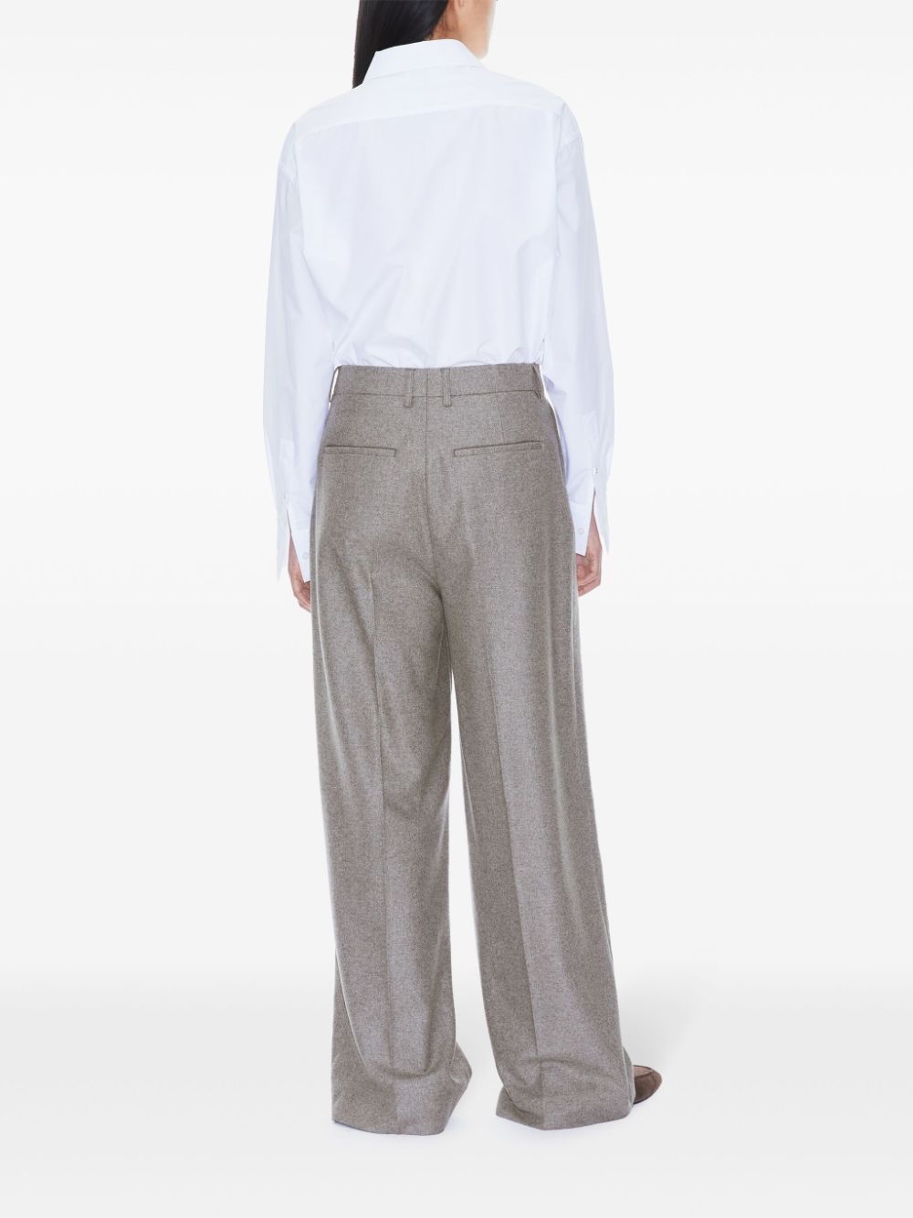 pleated wide-leg trousers - 3