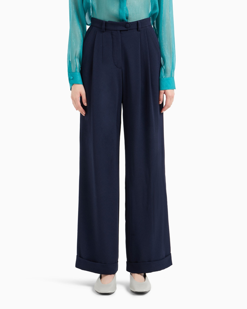 Sablé stretch fabric trousers with pleats 2