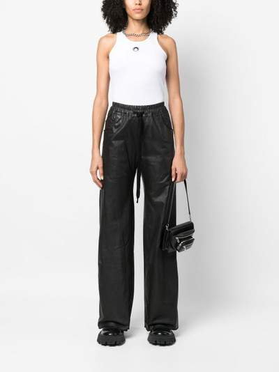 Isaac Sellam wide-leg drawstring leather trousers outlook