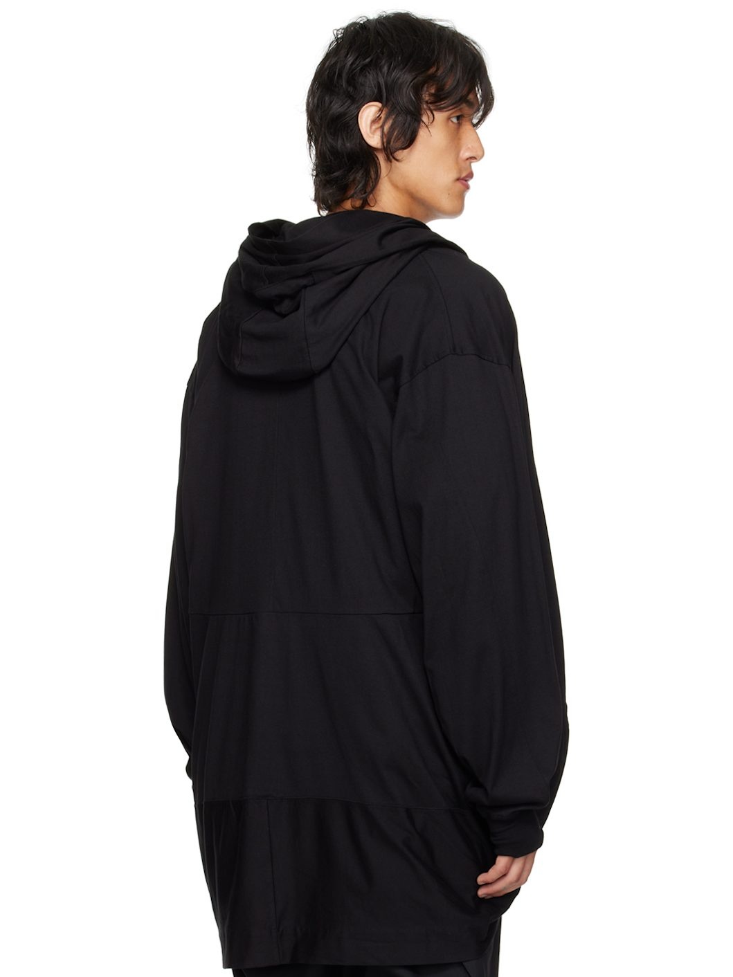 Black Draped Cardigan - 3