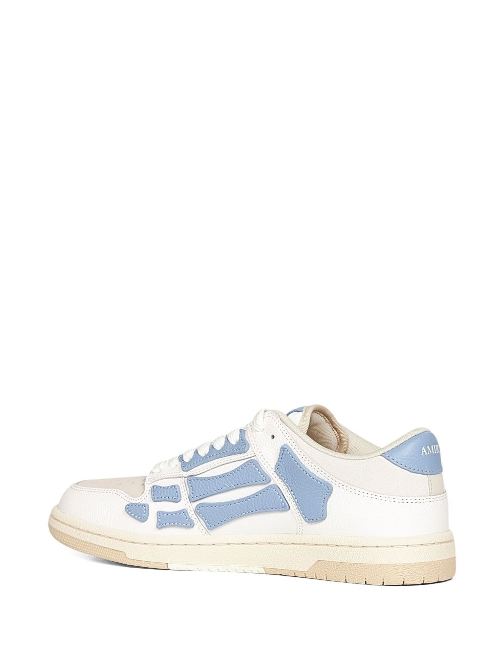 skeleton-appliqué leather trainers - 3