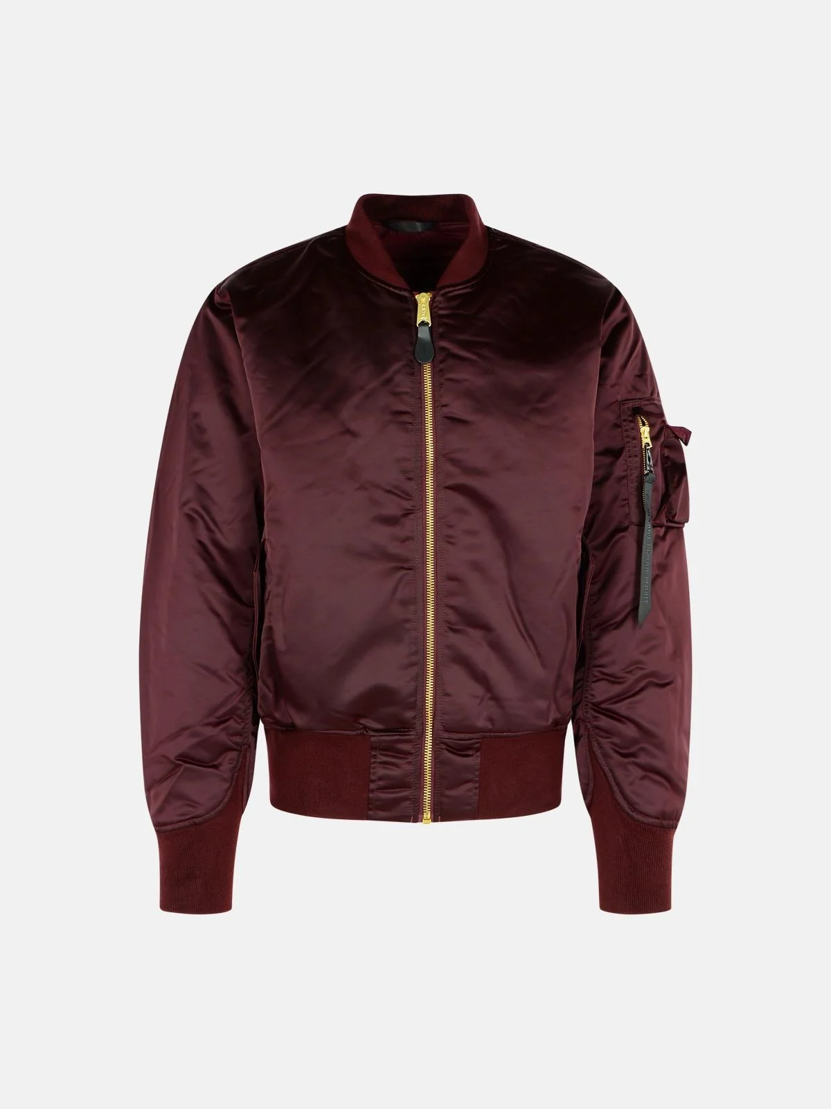 'MA-1 BASE FILGHT' DARK CHERRY NYLON BOMBER JACKET - 1