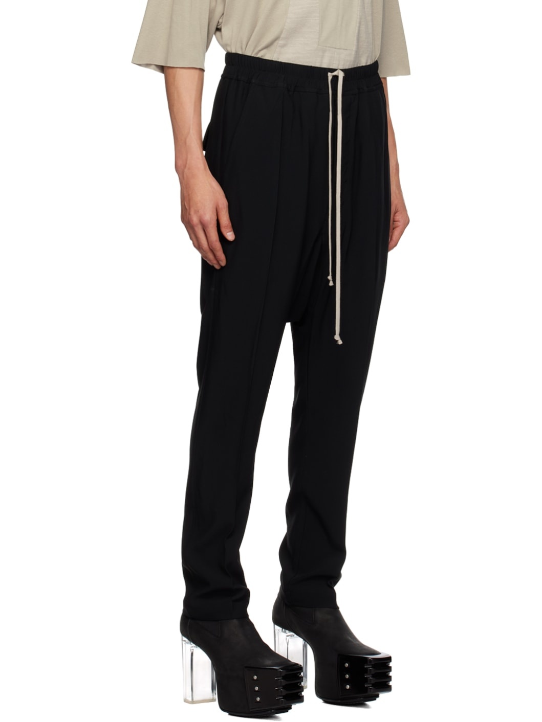 Black Drawstring Trousers - 2