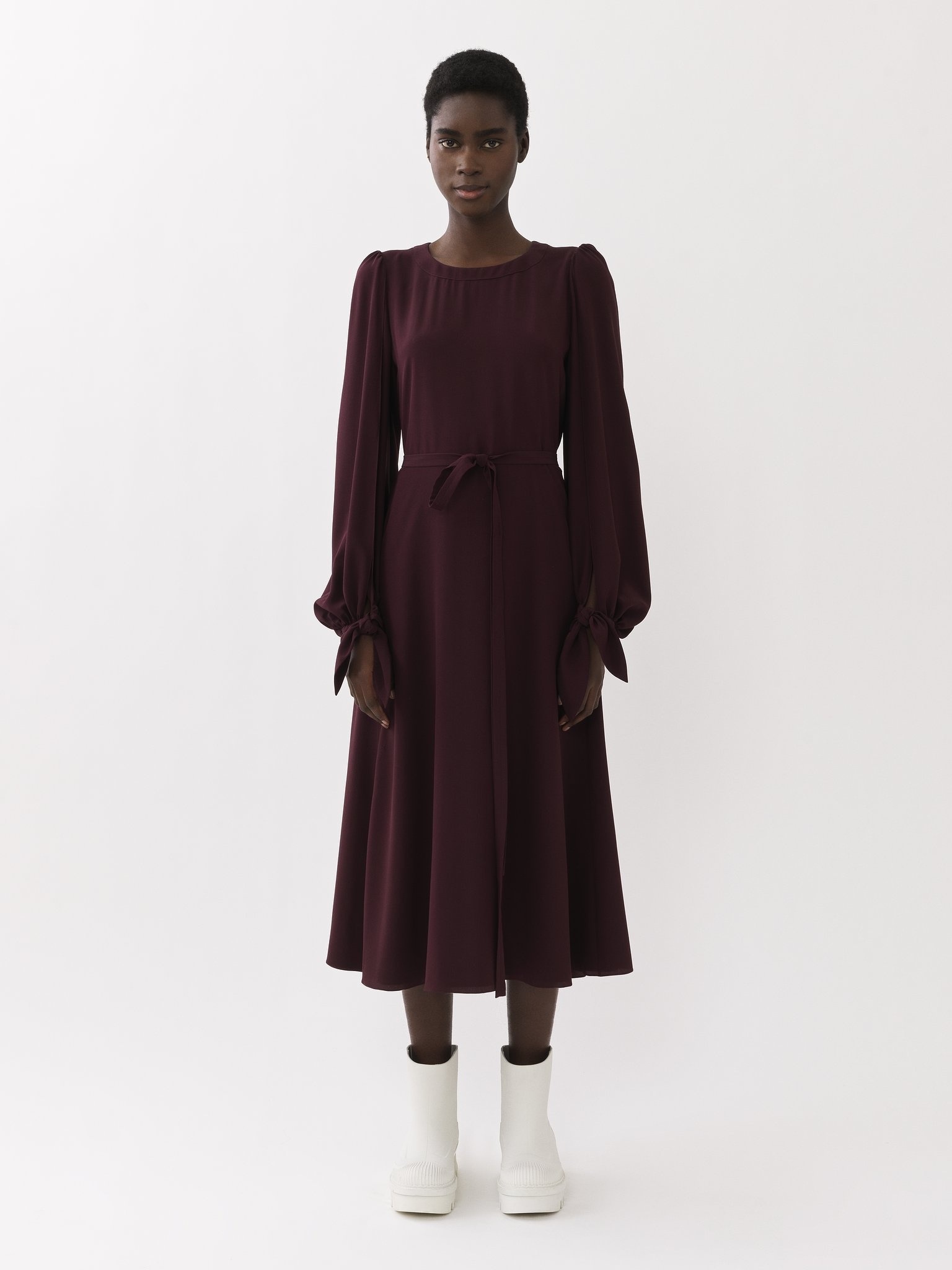 LONG SLEEVED MIDI DRESS - 2