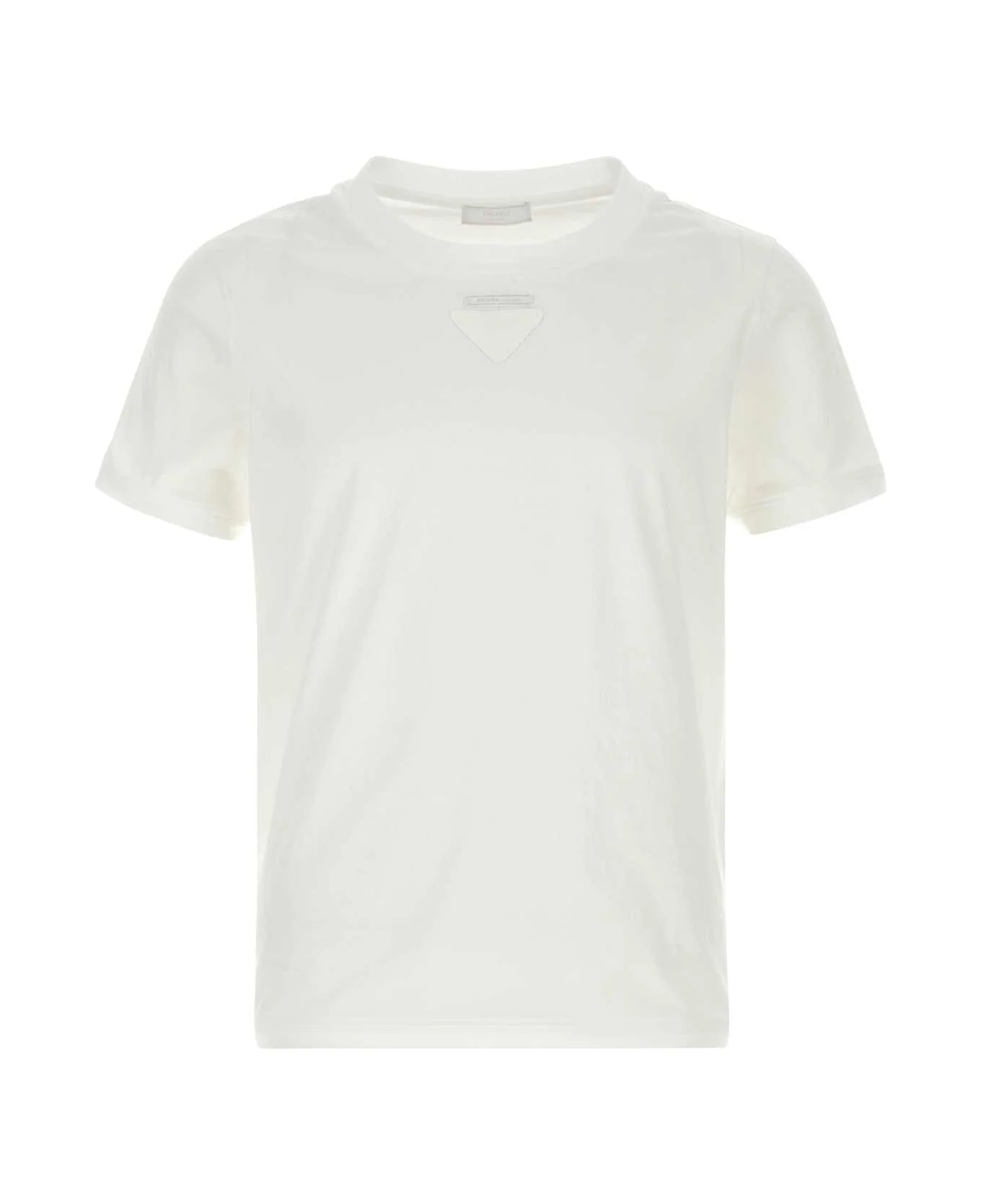 White Cotton T-shirt - 1