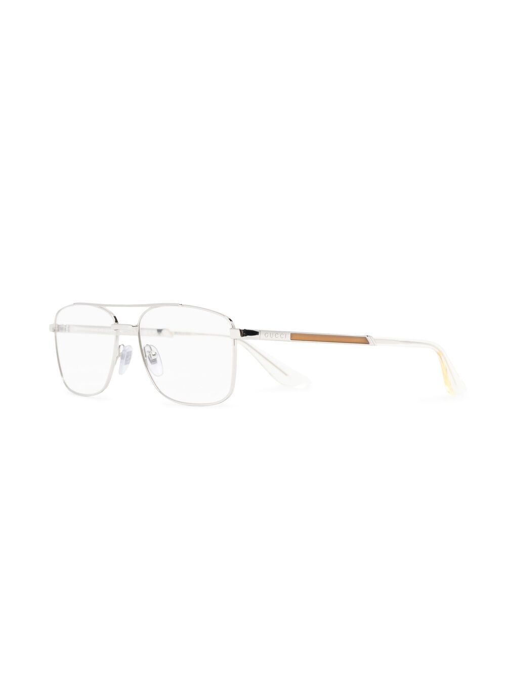 aviator-frame clear glasses - 2