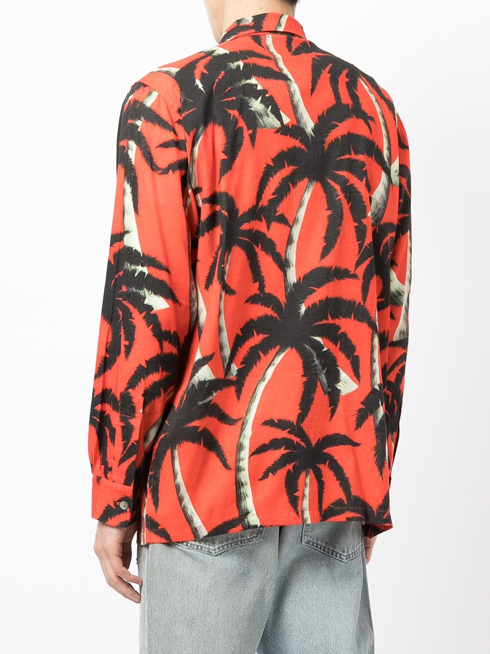 Palm tree-print tencel shirt - 4