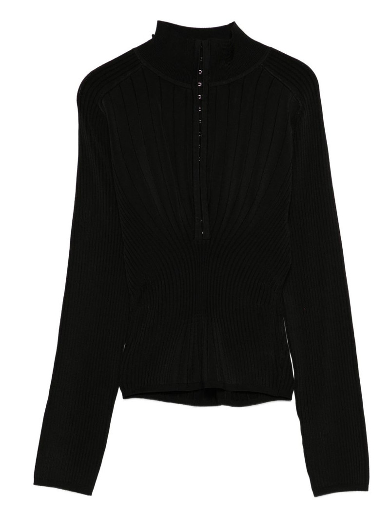ribbed mock-neck sweater 1