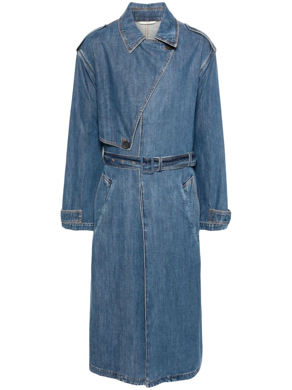 denim trench coat - 1