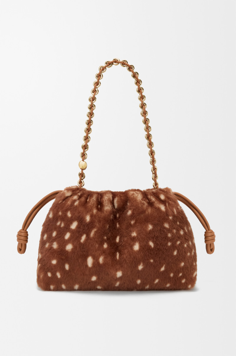 Medium Flamenco purse in printed shearling 5