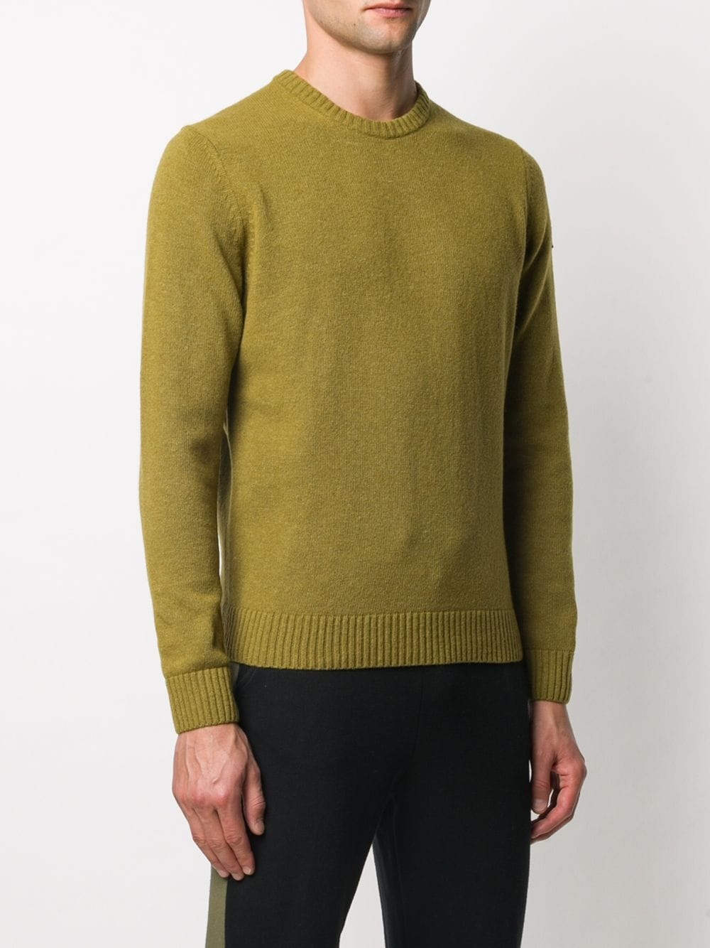 crew neck rib-trimmed jumper - 3