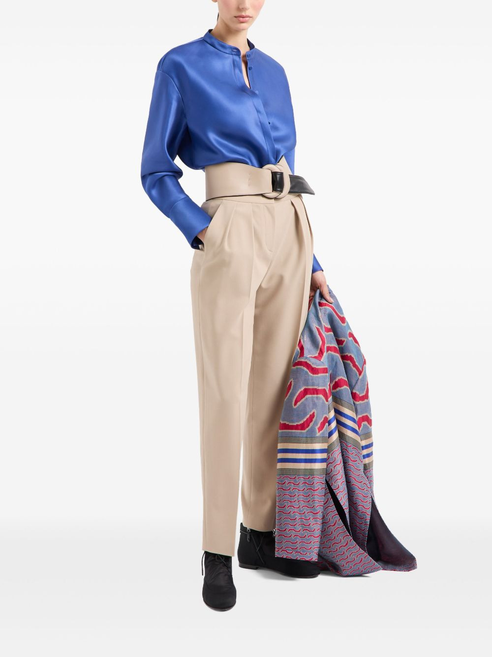 patterned-jacquard coat - 2