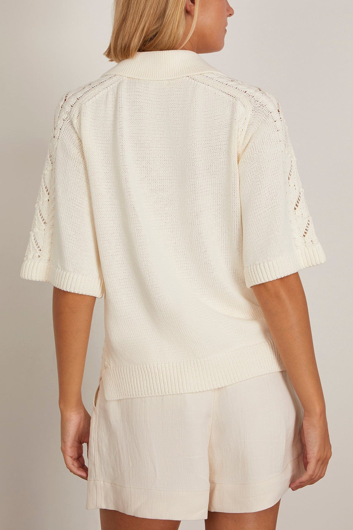 Kina Polo Sweater in Ivory - 4