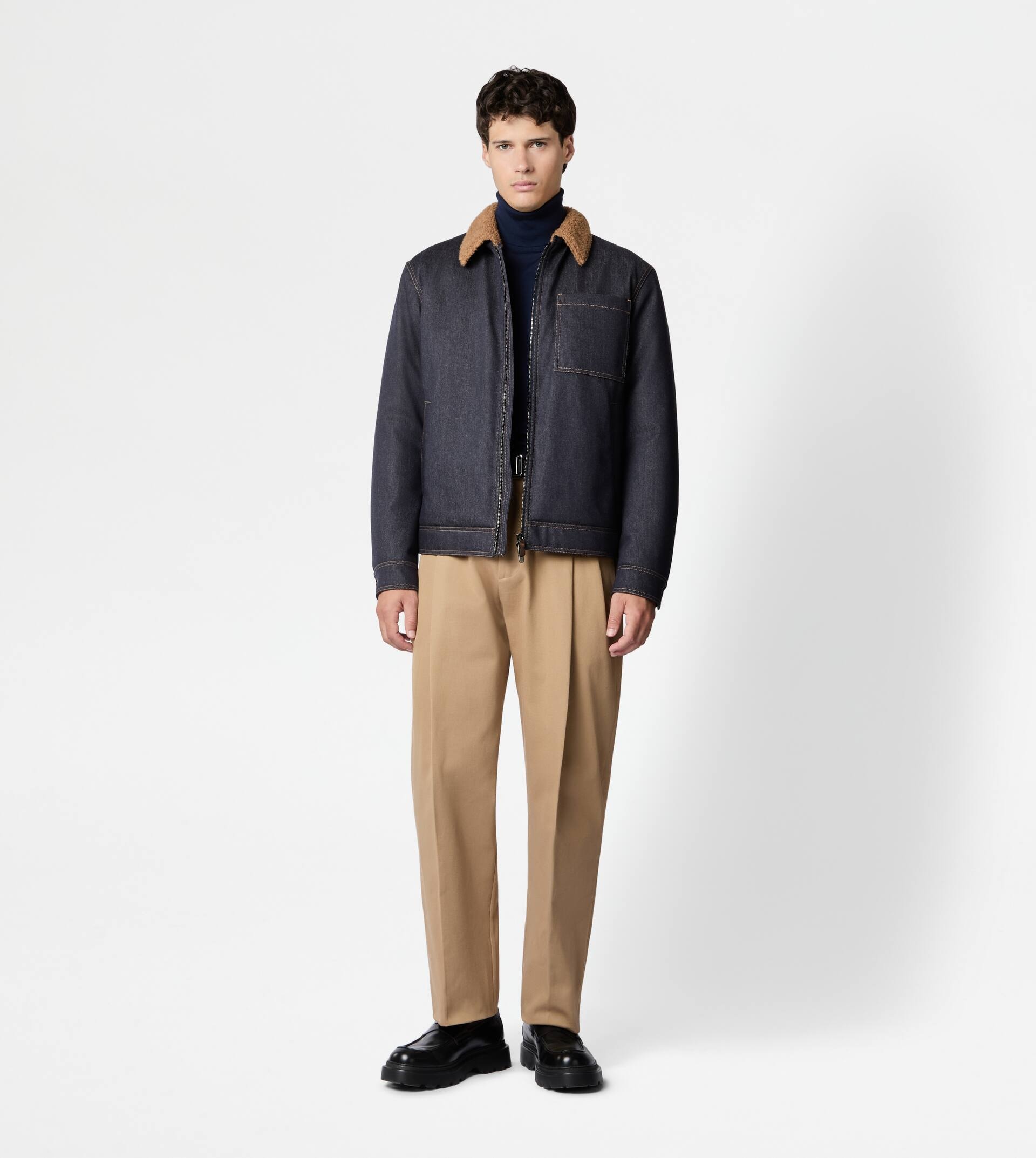 TRUCKER JACKET IN WOOL DENIM - BLUE - 2