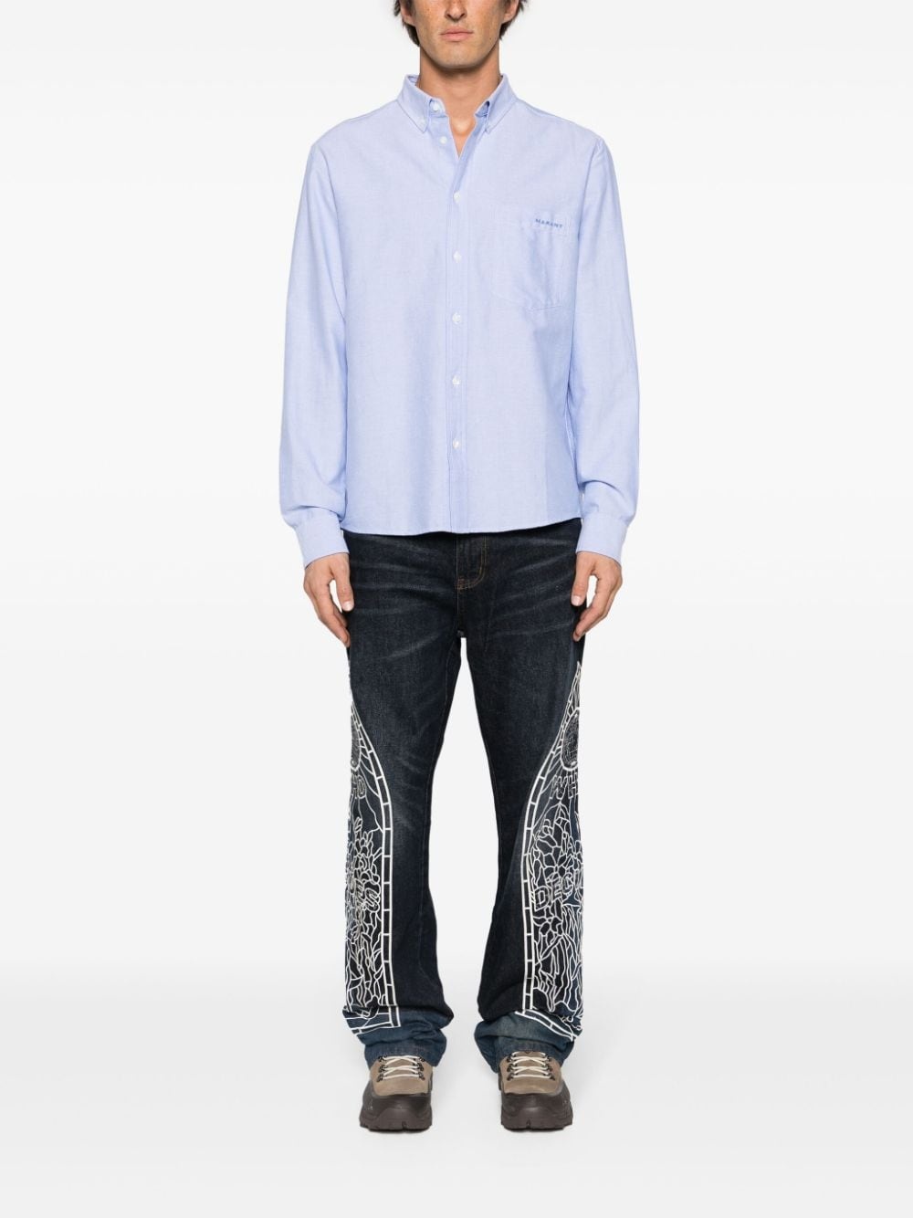 Jasolo logo-embroidered cotton shirt - 2