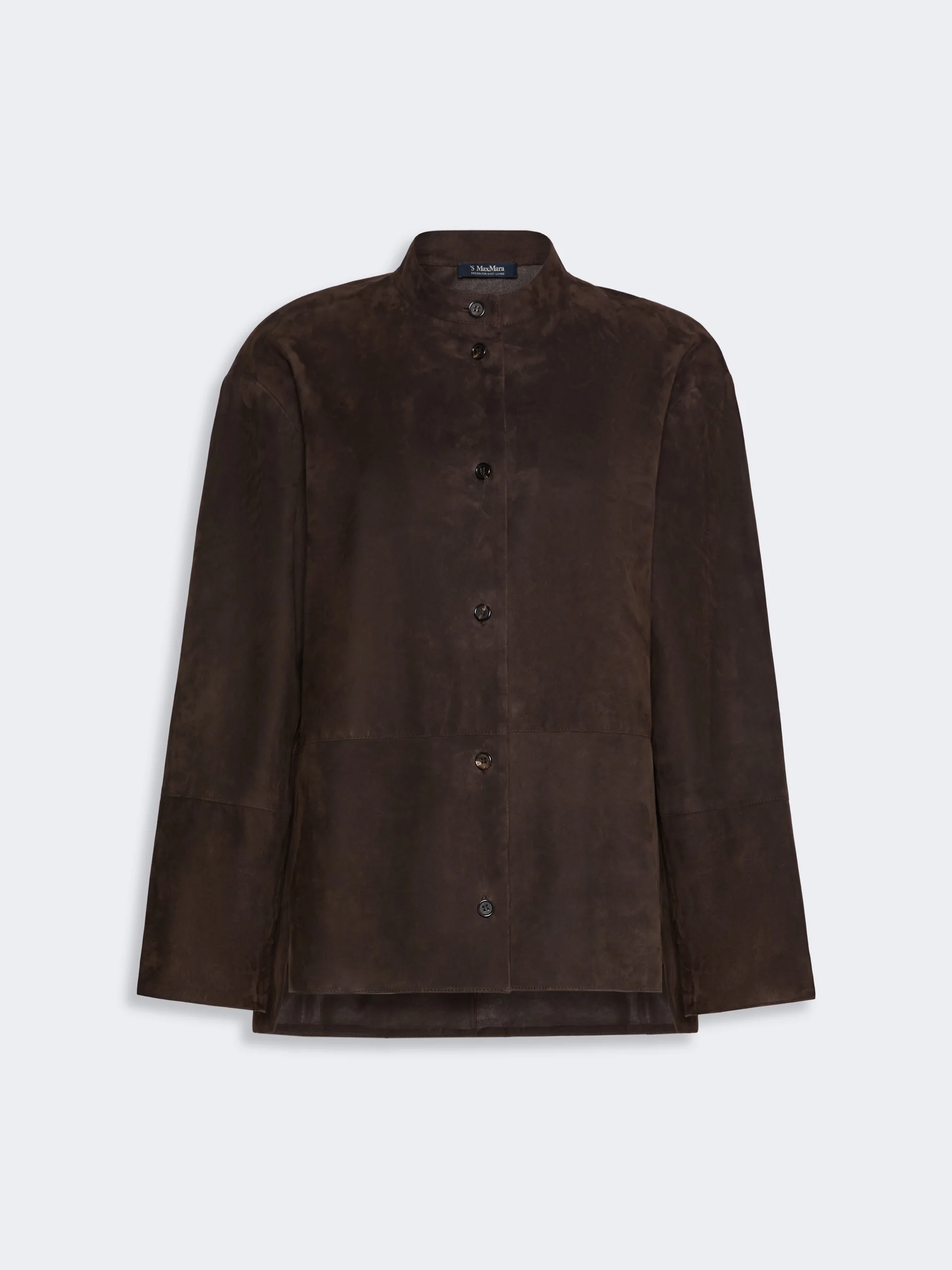 DANZANTE Suede Mandarin-neck jacket - BROWN - 1