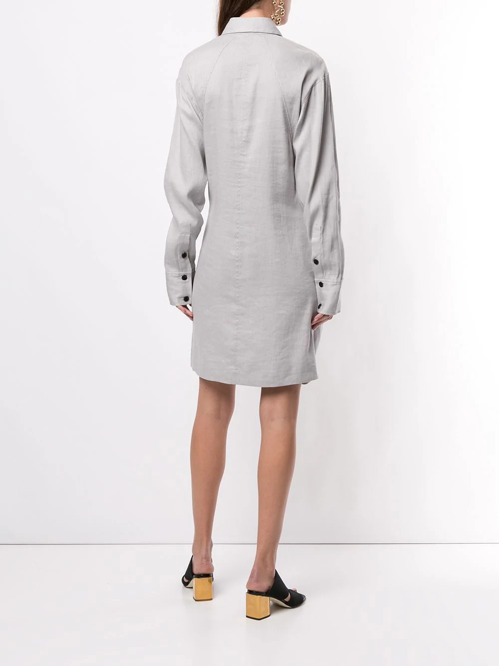 wrap shirt dress - 4