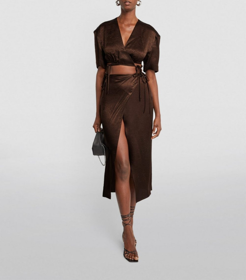 Yuzefi Cropped Tie-Detail Blouse outlook