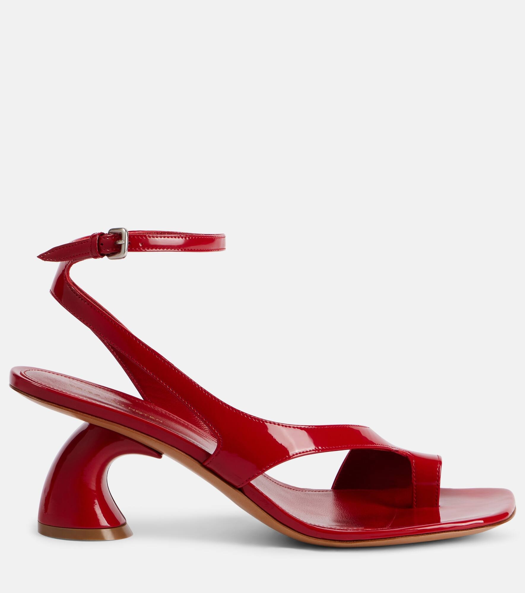 Asymmetric patent leather sandals - 4