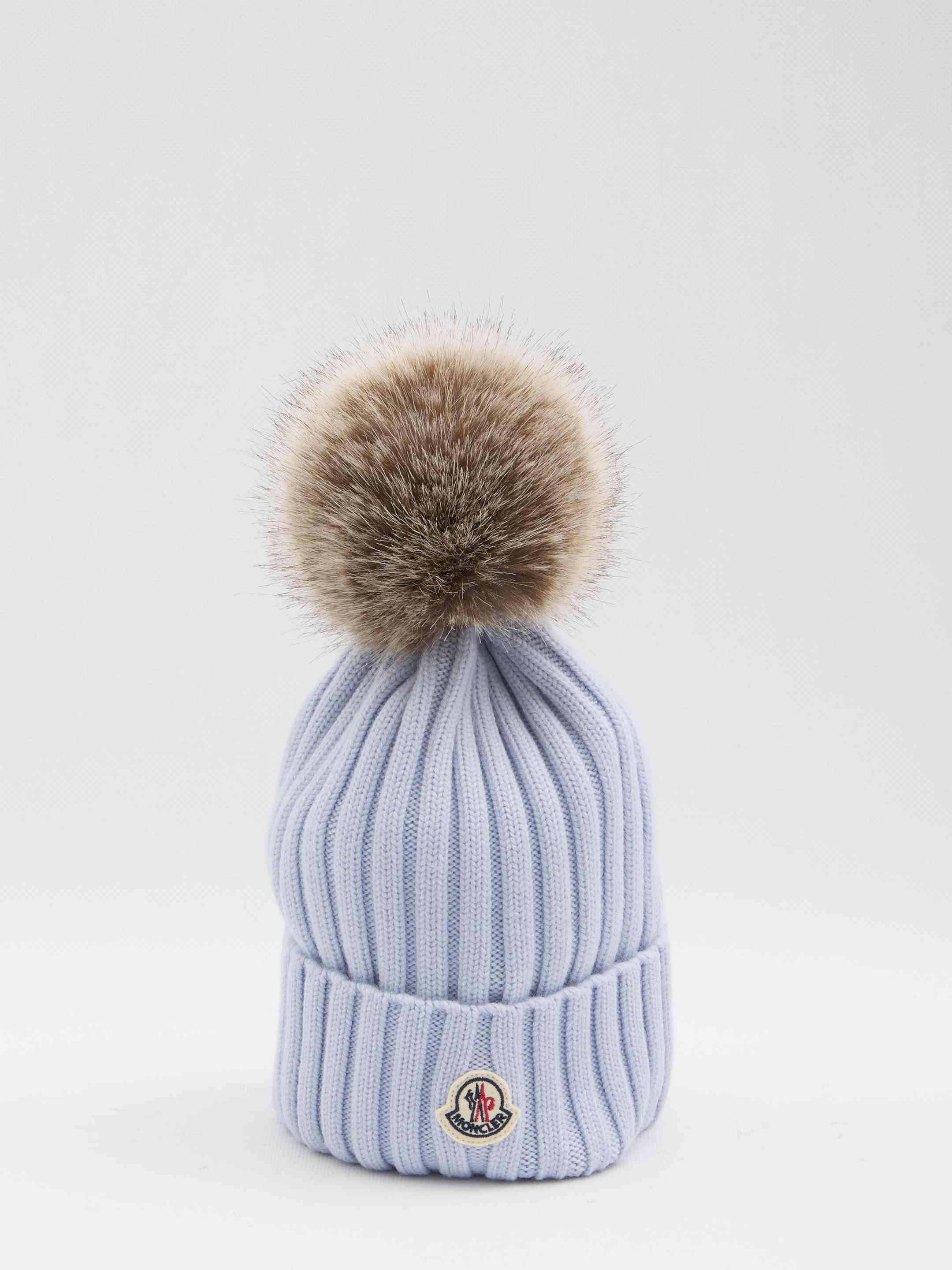 Moncler Women Wool Beanie With Pom Pom - 1